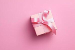 coloré cadeau des boites présent avec ruban et arc. pour anniversaire, Noël cadeau ou Valentin occasions concept par ai généré photo