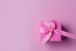 coloré cadeau des boites présent avec ruban et arc. pour anniversaire, Noël cadeau ou Valentin occasions concept par ai généré photo