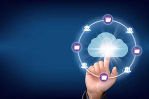 concept de réseau de stockage internet technologie cloud computing photo