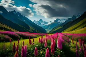 le fleurs de le montagnes. généré par ai photo