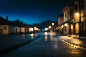 photo fond d'écran le nuit, rue, lumières, lumières, rue, lumières, rue, rue lumières. généré par ai