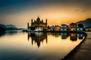 le d'or temple dans Inde. généré par ai photo