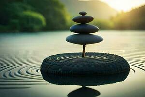 équilibre, Zen, Zen méditation, Zen méditation, Zen méditation Stock Photos et. généré par ai