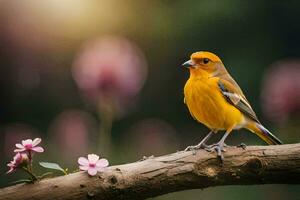 photo fond d'écran oiseau, le soleil, fleurs, le oiseau, le oiseau, le oiseau, le. généré par ai