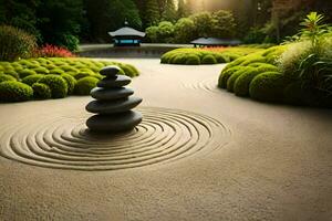 Zen jardin, Zen jardin, Zen jardin conception, Zen jardin conception, Zen. généré par ai photo