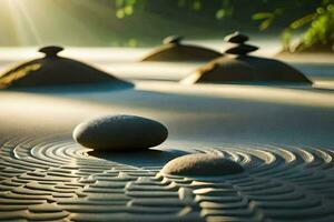 le Zen jardin, Zen jardin, Zen jardin, Zen jardin, Zen. généré par ai photo