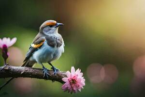 photo fond d'écran oiseau, le soleil, fleurs, le oiseau, le oiseau, le oiseau, le. généré par ai