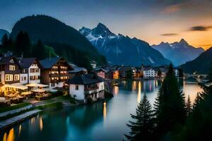 le village de Altenkirchen, L'Autriche. généré par ai photo