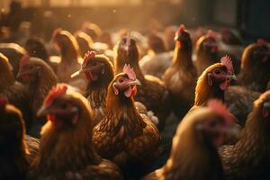 beaucoup de poulets. neural réseau ai généré photo