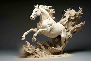 abstrait cheval avec complexe mouvement et brumeux couleur, génératif ai photo