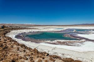 paysage de le caché baltinache lagunes - atacama désert - Chili. photo