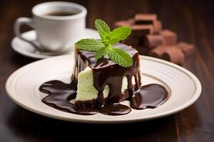 Chocolat menthe dessert photo