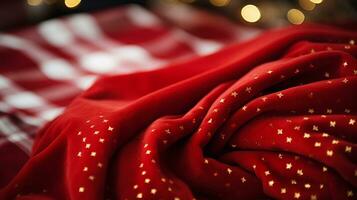 rouge tissu sur Noël ou Nouveau année vacances. ai généré. photo