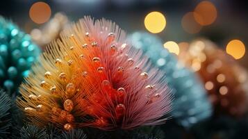 multicolore plumes décorer célébrations et vacances, lumière Contexte ai généré. photo