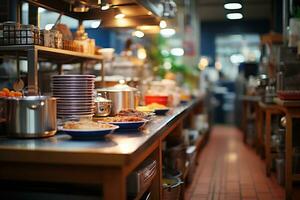 paisible situation de le après midi dans le cuisine ai généré photo