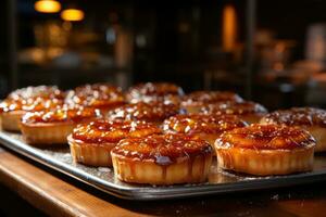 Photos de tartes dans intérieur cuisine table photo studio ai généré