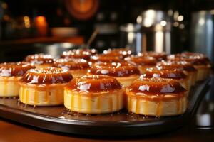 Photos de tartes dans intérieur cuisine table photo studio ai généré