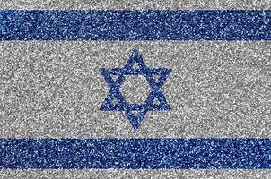 Israël drapeau représenté sur beaucoup petit brillant paillettes. coloré Festival Contexte pour fête photo