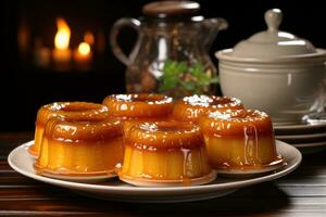 Photos de tartes dans intérieur cuisine table photo studio ai généré