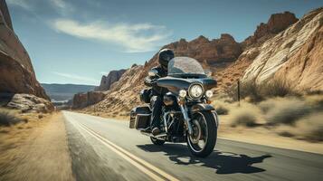 balade à liberté - scénique itinéraires pour le en quête de liberté motocycliste photo