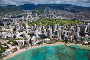 photo aérienne de la plage de waikiki honolulu hawaii