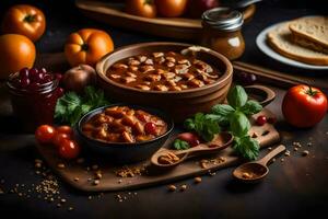 le Chili con carne dans une bol. généré par ai photo