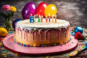 le meilleur anniversaire gâteau des idées pour enfants. généré par ai photo