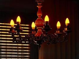 lustre ancien avec lampes led photo