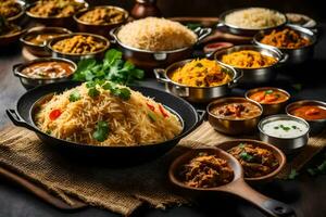 Indien nourriture est une populaire choix pour beaucoup personnes. généré par ai photo