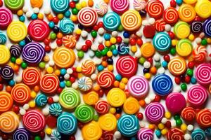 coloré bonbons bonbons Contexte. généré par ai photo