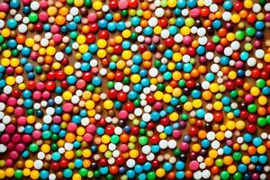 une grand pile de coloré des sucreries. généré par ai photo
