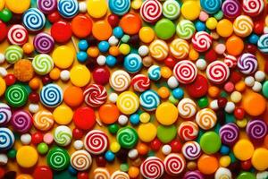 coloré bonbons est montré dans cette photo. généré par ai photo