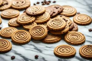 une pile de biscuits avec le des lettres h sur eux. généré par ai photo