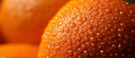 macro coup de une mandarin peau. ai génératif photo