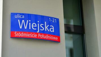 Varsovie, Pologne. 17 octobre 2023. signe Wiejska. wiejska rue photo