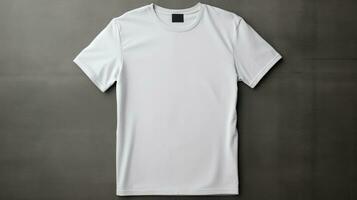 blanc Masculin T-shirt moquer en haut modèle pour T-shirt conception imprimer. ai génératif photo