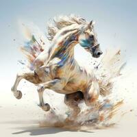 abstrait cheval avec complexe mouvement et brumeux couleur, génératif ai photo
