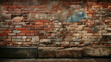 ancien brique mur texturé historique rouge architectural HD texture Contexte très détaillé ai génératif photo