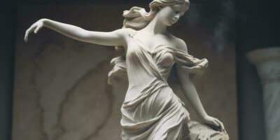 marbre statue de une ballerine. génératif ai photo