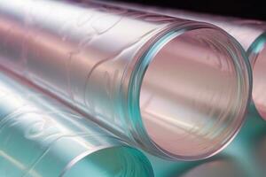 fermer coup de Plastique pastel tubes. produire ai photo