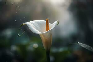 calla lis fleurs dans botanique jardin. neural réseau ai généré photo