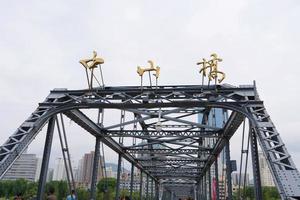 pont zhongshan par la rivière jaune à lanzhou gansu chine photo