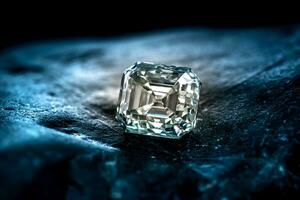 luxe diamant sur foncé bleu Contexte photo