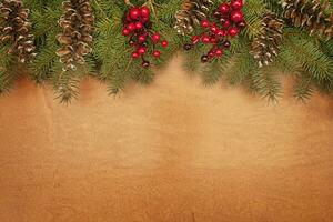 verts de Noël sur une Cerise bois table Haut photo