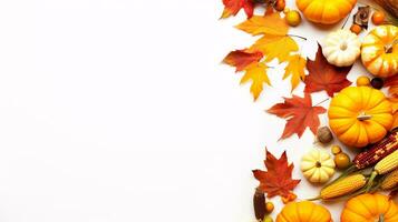 ai génératif l'automne bannière, avec Jaune l'automne feuilles et copie espace pour texte photo
