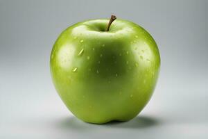 vert juteux Pomme isolé sur blanc Contexte par ai génératif photo