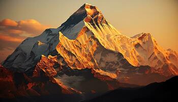 une Montagne intervalle avec des arbres et une rivière ai généré photo