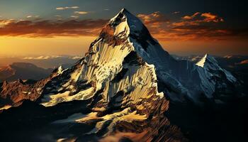 une Montagne de pointe est montré dans cette image ai généré photo