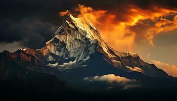 une Montagne de pointe est montré dans cette image ai généré photo