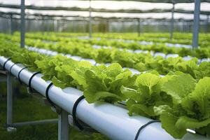 hydroponique salade croissance. ai généré photo